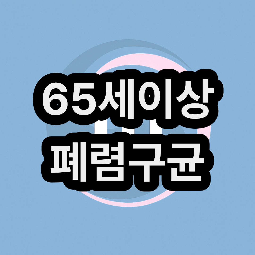 65세 이상 고령자 폐렴구균 예방접종 지원금 신청 방법 및 자세히 알아보기
