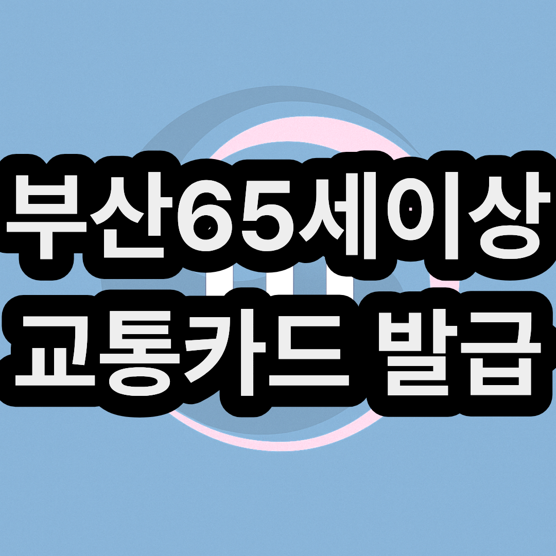 부산 65세 이상 (노인 및 어르신) 버스비 무료 지원사업 & 교통카드 발급 방법